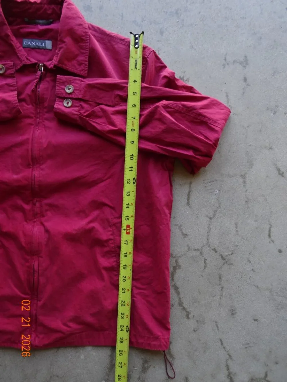 Vintage Canali Red Windbreaker Jacket Full Zip Jacket mens L